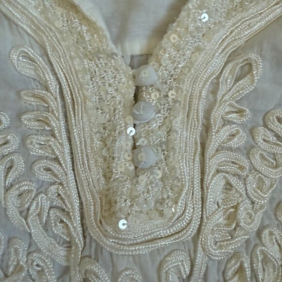 Soft Surroundings Off white Cream Embroidered Tunic Top M - Picture 8 of 11